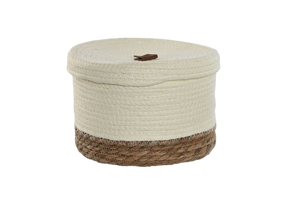 CESTA FIBRA PU 20X15X20CM CREMA